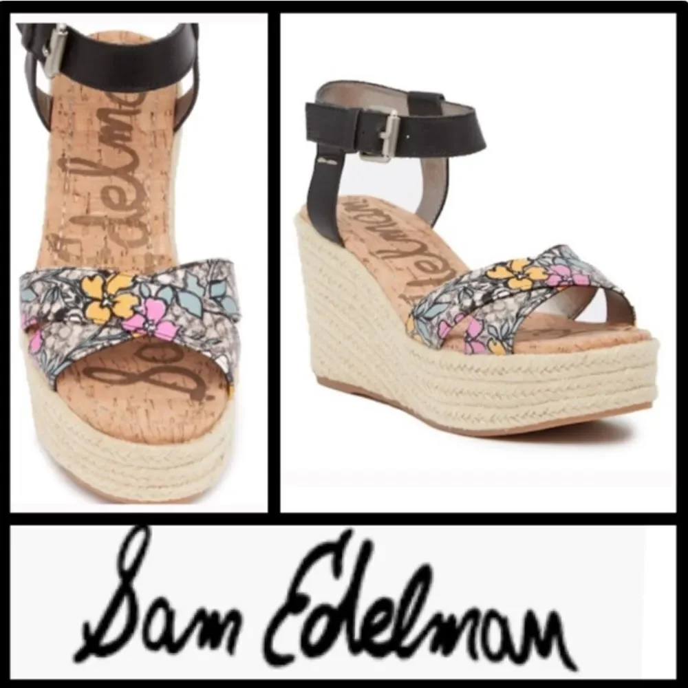 NIB MSRP $130 Sam Edelman Destin Espadrille Wedge Sandal Women's Size 8 - Picture 1 of 7